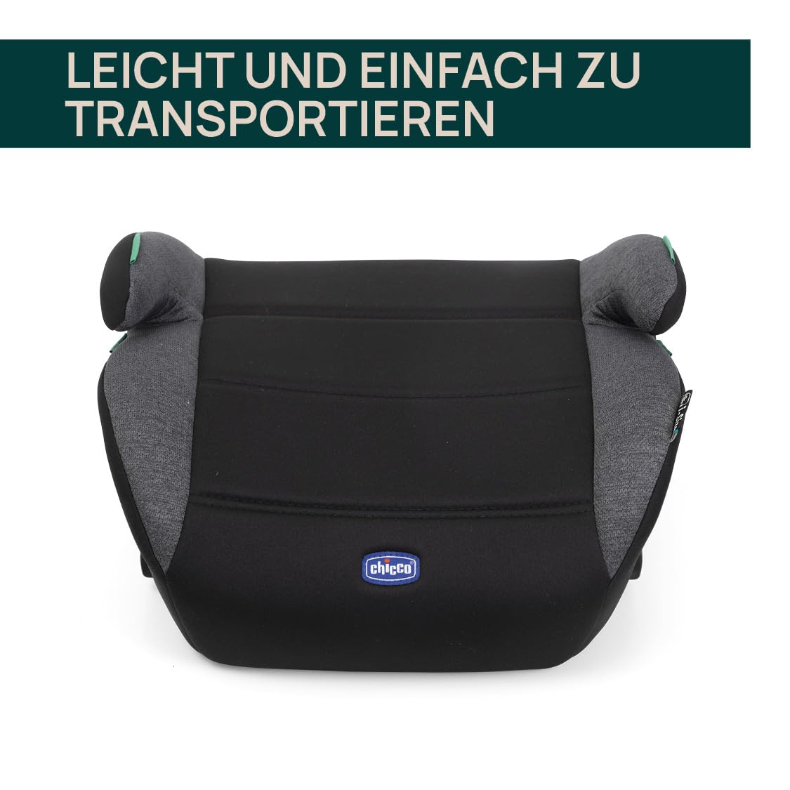Chicco Quasar Fix i-Size, Kinderautositz 7-12 Jahre (126-150 cm), Gewicht 23-36 kg, Gruppe 3, einfach einzubauen mit Isofix-System, mit gepolsterten Armlehnen und komfortablem Sitz, schwarz