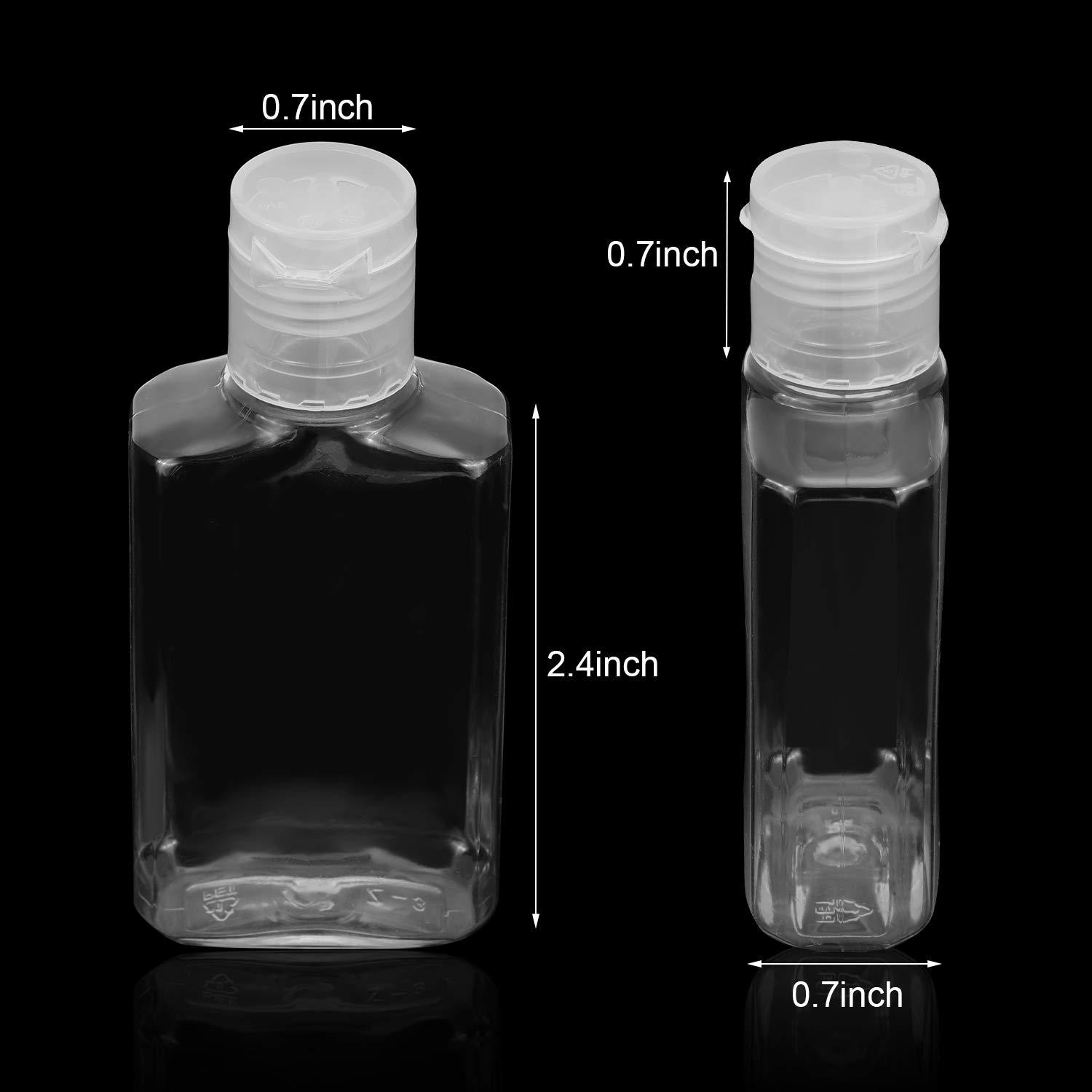 50 Bouteilles de Voyage Vides Transparentes 30 ml/ 1 oz Conteneur Vide avec Capuchon Rabattable Bouteilles Rechargeables Portables avec Capuchon Rabattable pour Voyage Camping en Plein Air