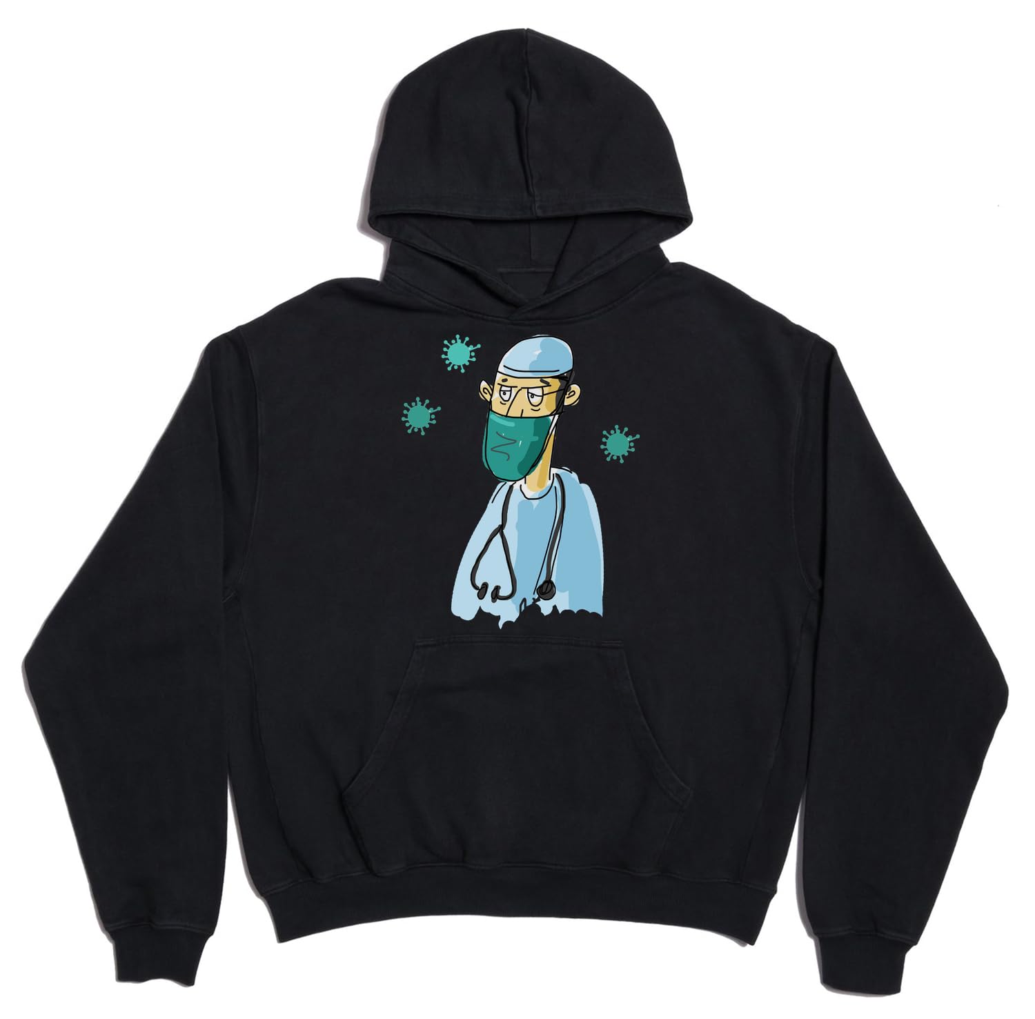 Doctor Sketch Graphic unisex oversize ciężka mieszanka bawełny bluza z kapturem czarna