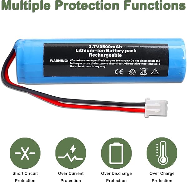MXJFYY XH2.54-2 baterías de Iones de Litio de 3,7 V y 3500 mAh con Conector XH2.54 para electrónica, Juguetes, iluminación, Altavoces Bluetooth, linternas, Controles remotos y proyectos de Bricolaje - 5