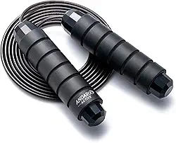 Corda de Pular Profissional Andarix Active Cabo de Aço Ajustável Alças de Espuma Rolamento de Esferas Fitness Academia