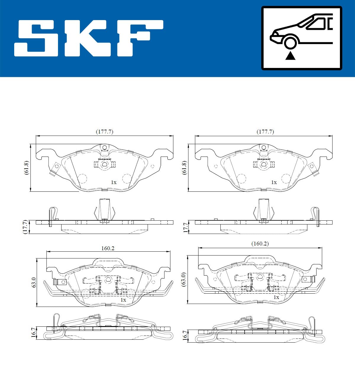 SKF Fren Balatası Ön Opel Astra G Hb 1.2-1.4-1.6 16V 98-05, 1.4 07-09, 1.6 98-05, 1.7 Dtı 16V 00-05, 1.7 CDTI 03-05, 1.7 Td 98-05, 2.0 Di 98-05 Vkbp 80158A - Vkbp 80158 A