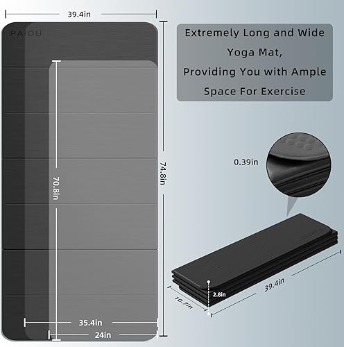 Miniatura 2 de Tapete de yoga plegable de grosor de 25 pulgadas (0.394 in), diseño antideslizante de elastómero termoplástico, plegado rápido, fácil