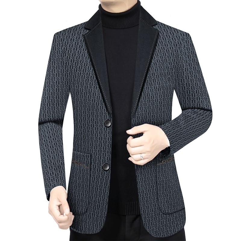 Suit Jacket Gray Print Linen Blazers Men Casual Business Suit Lightweight Sports Suit Jacket for Prom Homecoming2