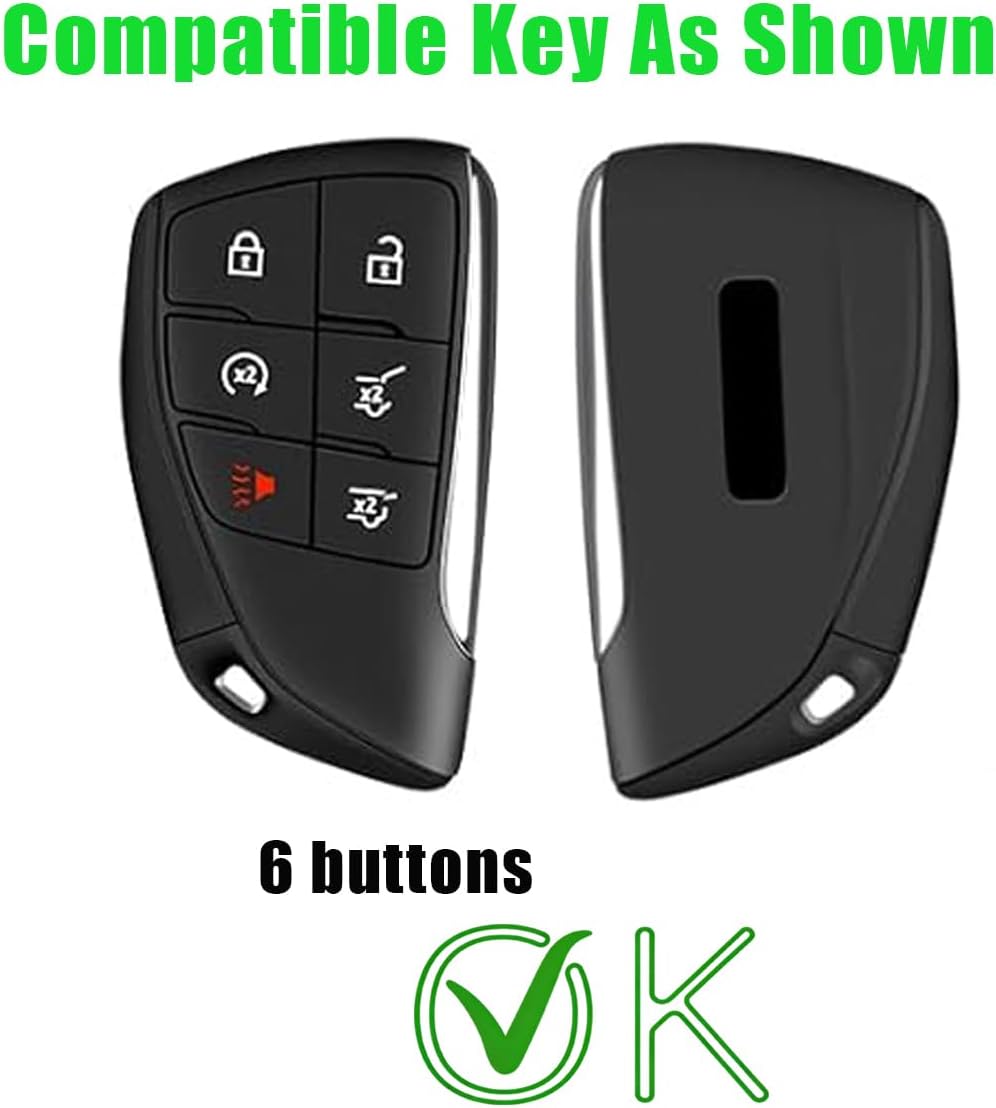 Car Key Cover Compatible with GMC Sierra 1500 2026 2025 2024 Hummer EV Yukon Canyon Acadia Terrain Suede Leather Protective Key Case, Dark Grey