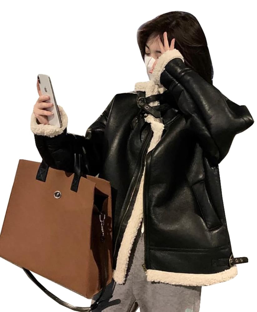 【新品・送料込み】　Didot.showroom ボア裏起毛 レザーブルゾン Didot.showroom（ディドット ショールーム）の「ボア裏起毛
