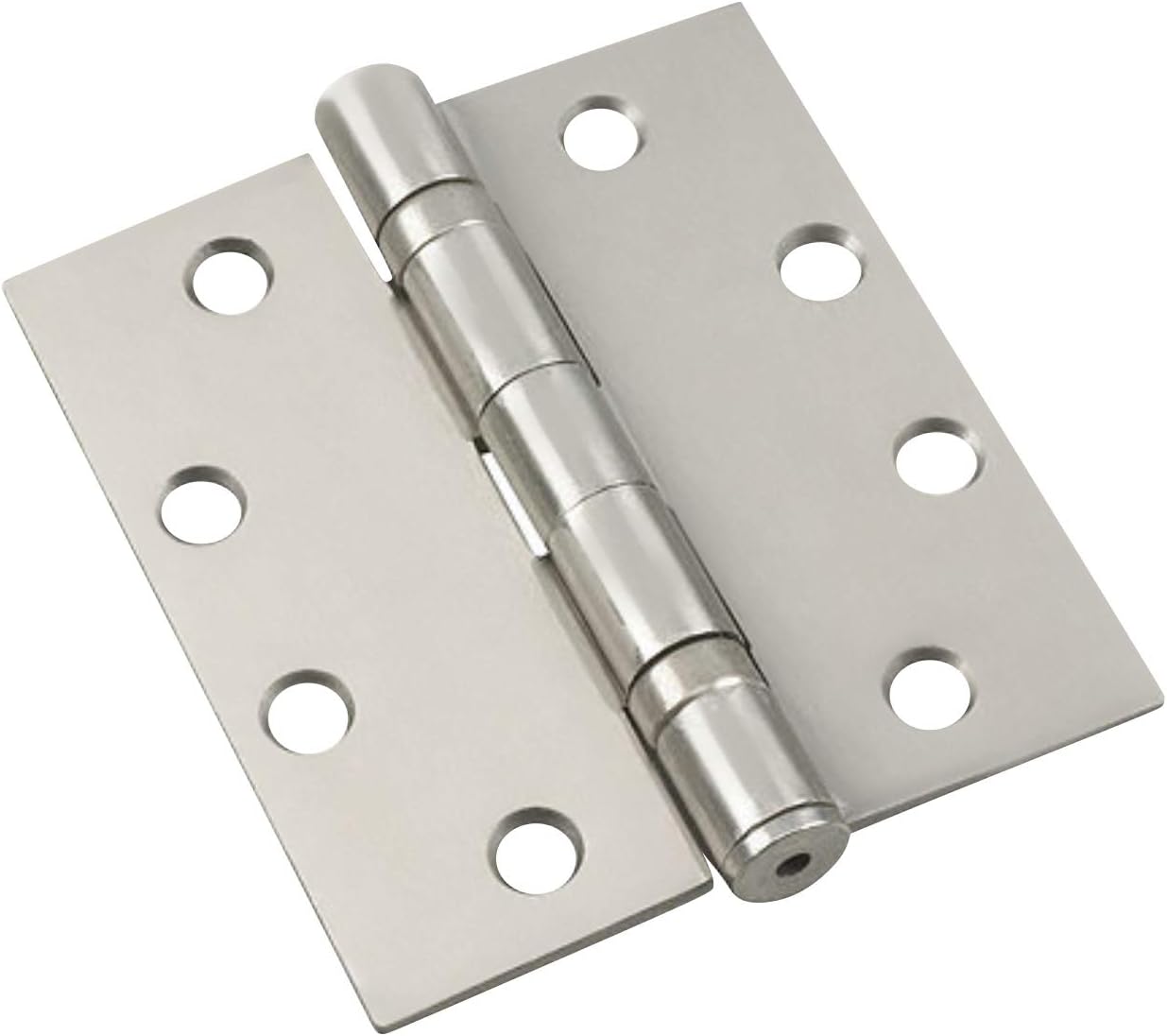 6 Pack Rok Hardware Strong Steel 4-1/2" Square Mortise Ball Bearing Folding Door Butt Hinge Brushed Nickel