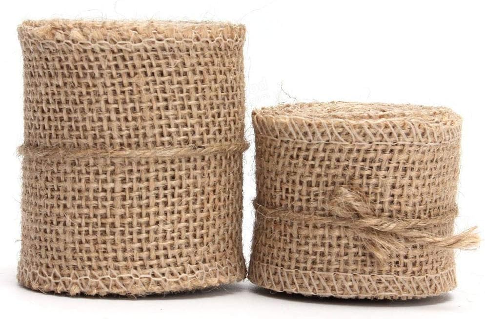 MoonyLIBurlap Ribbon, Natural Burlap Fabric Ribbon Roll for Wedding Events Party and Home Decor, Arts & Crafts Homemade DIY Projects, 25-Yard35cm