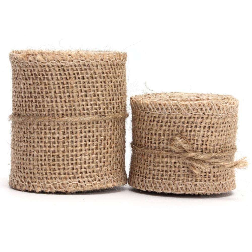 MoonyLI Sackleinen-Band, natürliche Sackleinen Stoff Ribbon Roll für Hochzeit Veranstaltungen Party und Inneneinrichtungen, Kunsthandwerk hausgemachte DIY-Projekte, 25-Yard