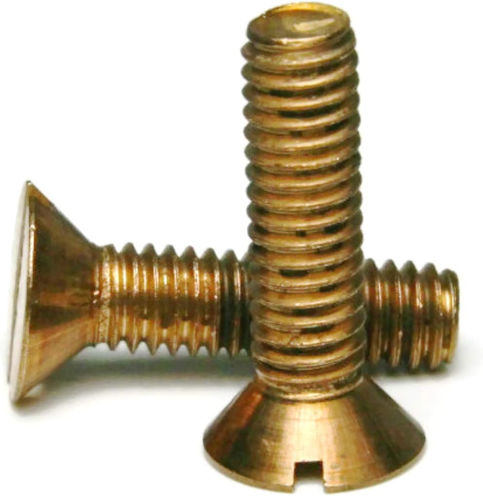 Silicon Bronze Slotted Flat Head Machine Screws - 3/8"-16 x 3-1/2" Qty 250