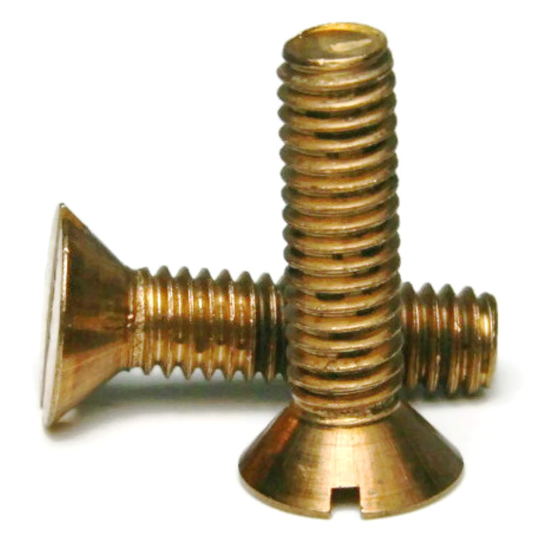 Silicon Bronze Slotted Flat Head Machine Screws - 1/4"-20 x 1-1/2" Qty 25
