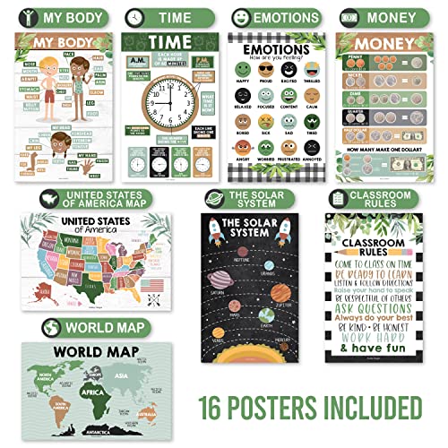 16 Farmhouse Kids Educational Posters For Toddlers - Pre K Learning Posters For Toddlers 1-3, Farmhouse Classroom Decor, Alphabet Poster For Toddlers, Teacher Posters For Classroom Posters #TOP3