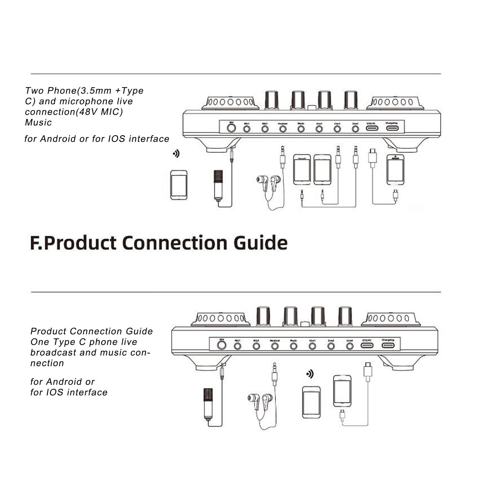 aqxreight Mixer Professionale per Schede Dal con Luce LED Cambia Voce Effetti Sonori Multipli Registrazione Scheda per Microfono 48V e Totale Distorsione Supporta Scheda di qualità