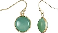 Vista 29 de 14K Gold Earrings for Women Handmade Green Jade Jewelry Green Stone Earrings for Women Dangle Birthstone Earrings Gift for Anniversary Graduation