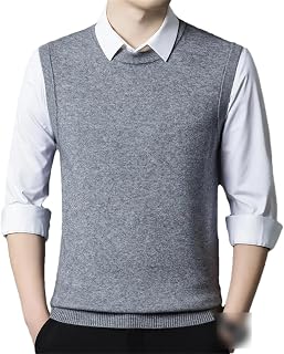 Rfmfkkg Men's Simple Thickened Sweater Vest Male Classic Sleeveless Business Knitted Pullovers