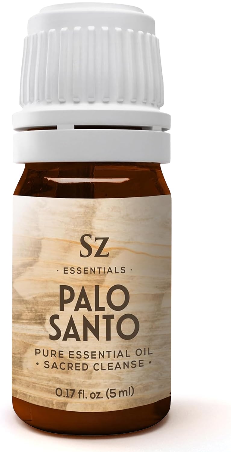 Palo Santo Essential Oil – 100% Pure – Ethically Sourced from Peru – Sacred Oil for Ritual Use, Spiritual Cleansing & Energy Clearing – Bursera graveolens – Vegan – 0.17 fl oz (5mL)