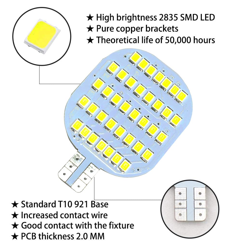 Grv T10 żarówka LED 38-2835 SMD super jasna lampa DC 13 V 2,5 W do łodzi, kampera kempingowego, sufitu kopuły
