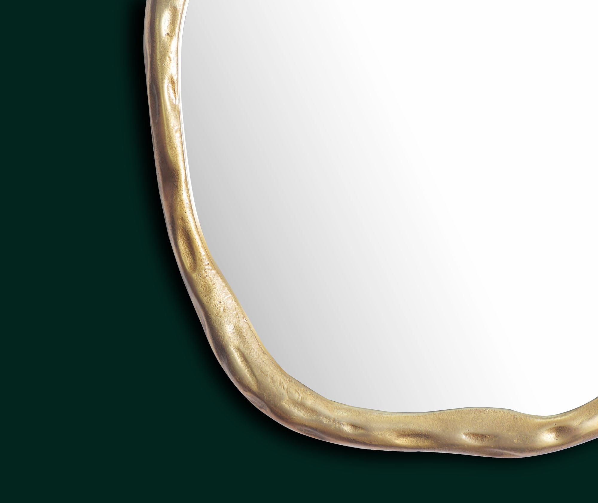 WOHNLING Lustro Ścienne Asymetryczne 60x3x60 cm Metal Złote