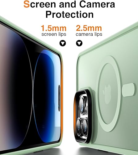 Miniatura 6 de Meifigno Magic Mag Series - Funda para iPhone 14 ProMax, protección de grado militar y compatible con MagSafe, parte trasera mate translúcida con