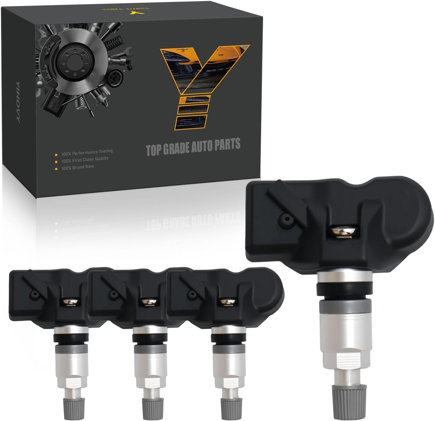 Pre-Programmed TPMS Sensor Tire Pressure Monitoring Sensor 36106798872 fit for BMW 318i 520i X3 X5, fit for Audi A6 Q8 RS5, fit for fit for Porsche 911, fit for Volkswagen Arteon, 433MHz (4)