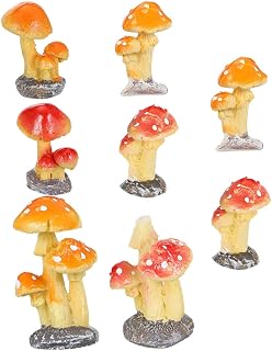 ibasenice 8pcs Decorations Tub Mushroom Miniature House Ceramic Mushroom Micro Landscape Mini Mushrooms Resin Mini Mushroom Figurines Micro Landscape Mushroom Adornments Miniature Decor Moss