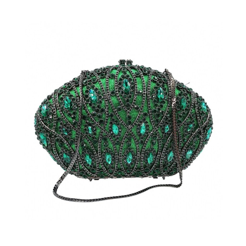 Minaudière boîte dure en métal strassé un sac de dîner haute couture