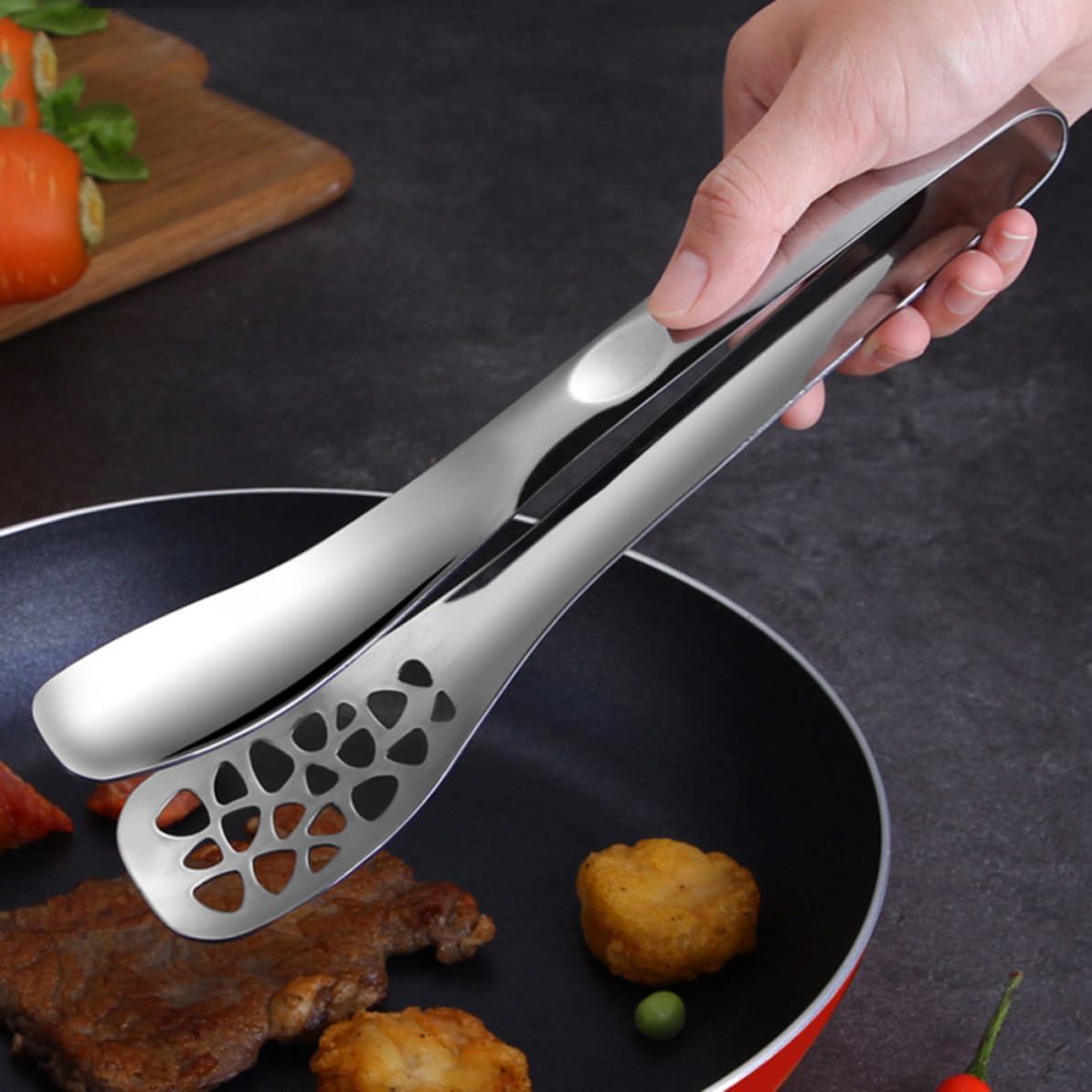 Stainless Steel Food Serving Tongs with Long Handles for Buffet