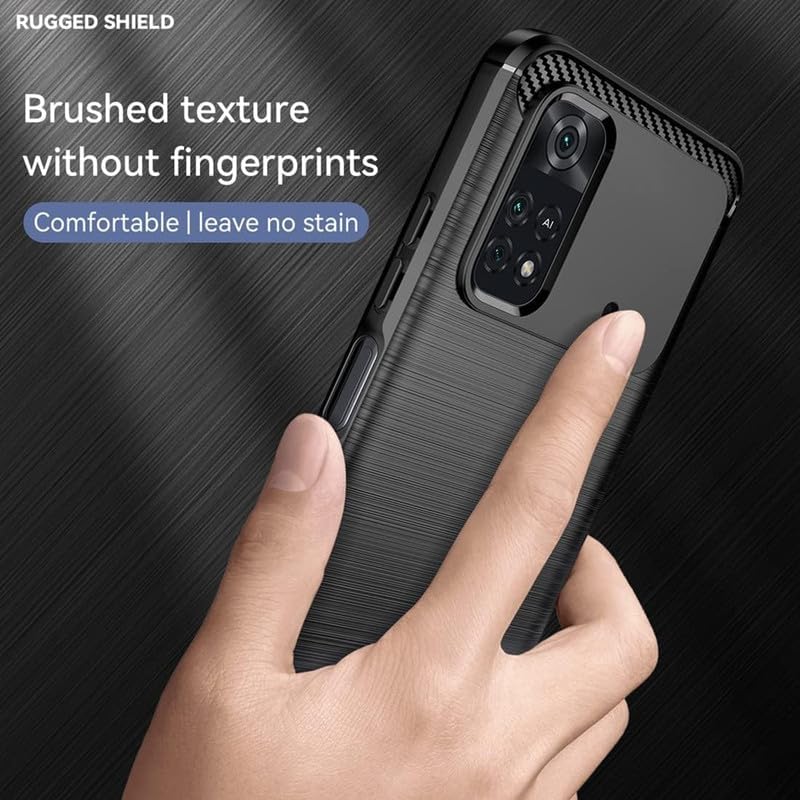 Image of Hybrid Carbon Fiber Back Case for Poco M4 Pro 4G (Black)