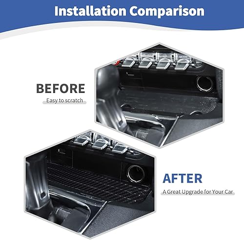 Miniatura 2 de RT-TCZ Para Mustang Bandeja de fibra de carbono, accesorios interiores, organizador de almacenamiento de cambios para Ford Mustang 2015 2016 2017