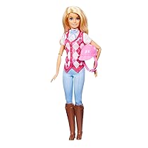 Barbie – Malibu, bambola bionda con outifit e accessori da equitazione inclusi, ispirata alla serie Netflix I misteri ricerca del cavallo scomparso, 3+ anni, HXJ38
