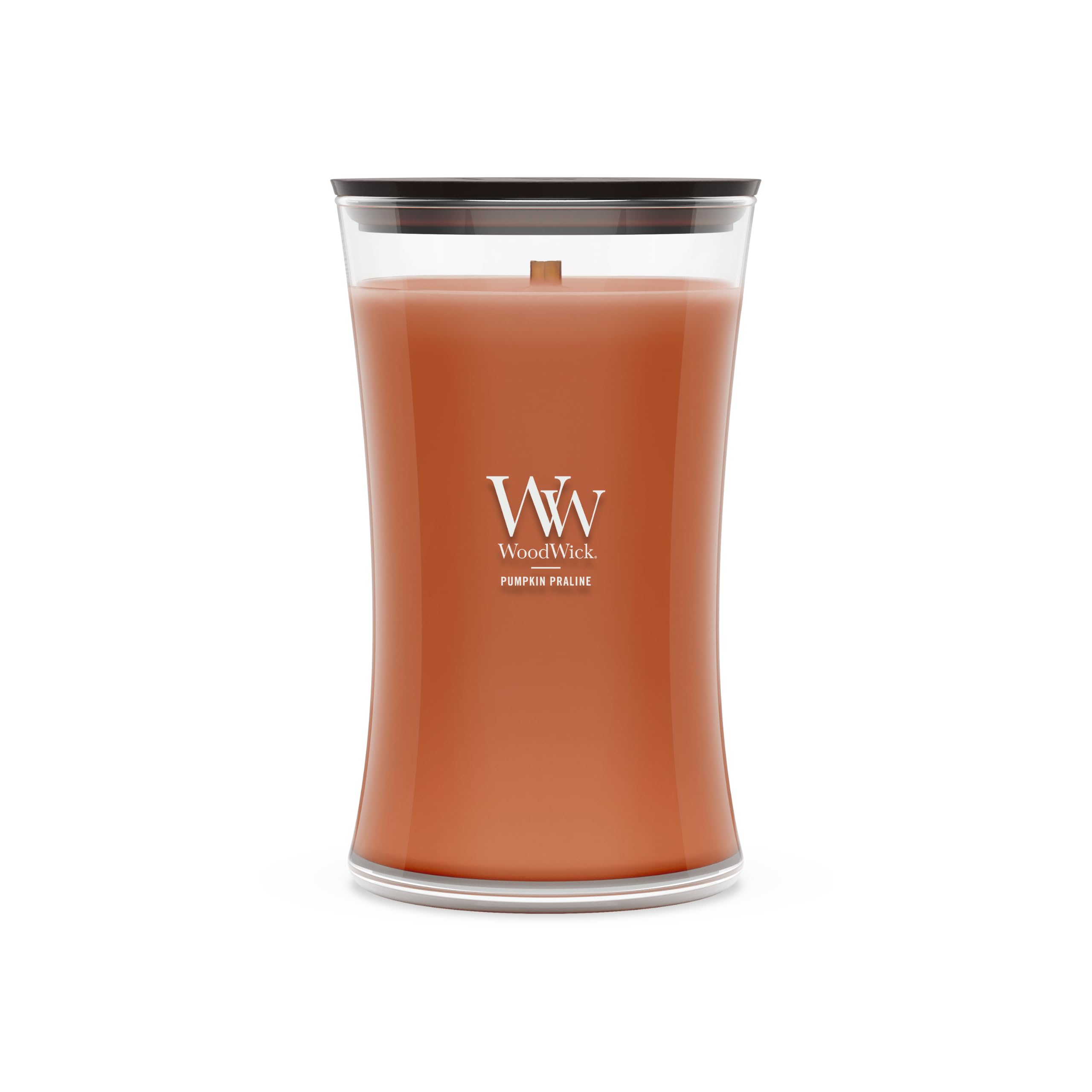 WoodWick Pumpkin Praline Scented Candle, Crackling Wick, 21.5oz