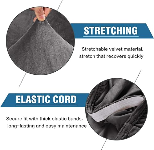 Miniatura 2 de H.VERSAILTEX Juego de 6 fundas de terciopelo para sillas de comedor, fundas elásticas para sillas Parson, fundas protectoras de silla, fundas de