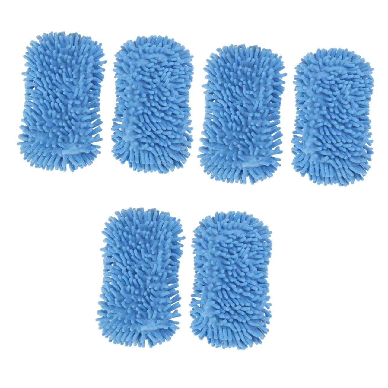 Gatuida 6piezas Guantes De Limpieza De Auto De Microfibra Chenille De Color Azul para Cuidado De Vehículos Sin Rayones Absorbentes y Multifuncionales
