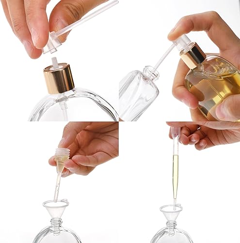 Miniatura 6 de Paquete de 6 botellas de perfume recargables en aerosol, botella atomizadora de perfume de vidrio vacía de 1.7 fl oz1.7 onzas, botella de repuesto