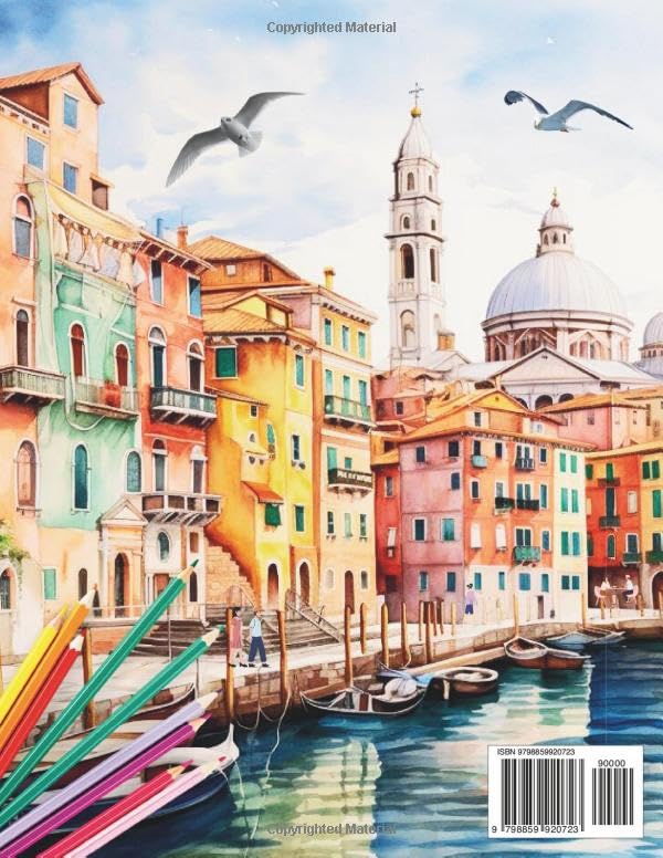 Escape to Italy A Coloring Book for Adults: Sit Back, Relax, Leave Your Stress Behind, and Let Your Creativity Run Wild. Color the Majestic Landscapes ... Behind and Escape to a Whole New World.) - Image 2