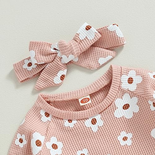 Newborn Infant Baby Girl Clothes Set Sweatshirts Tops Pants Toddler Girl Outfits Gifts 3 6 9 12 18 24 Months (Pink-Knitted, 6-12 Months)