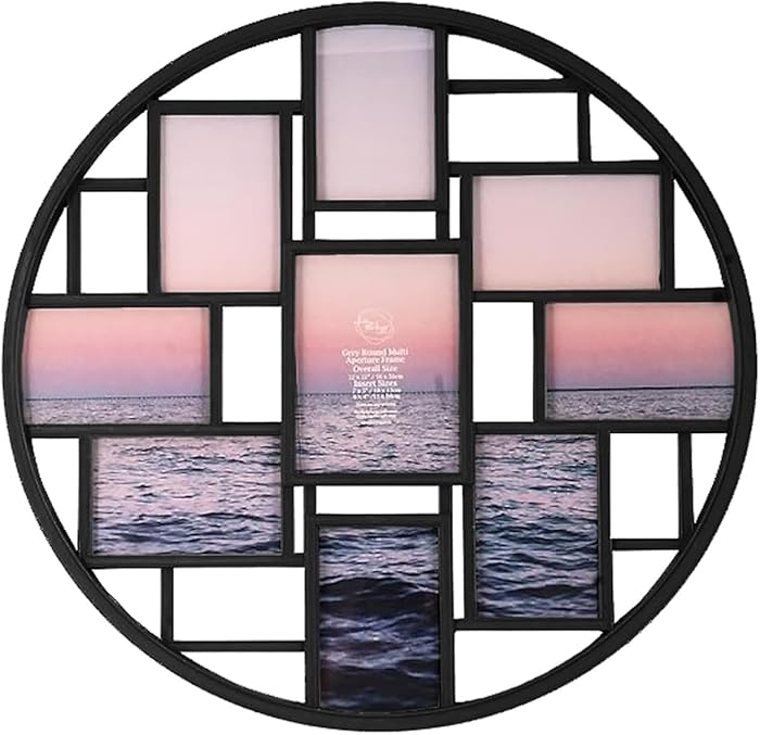 DEENZ Round Multi Aperture Photo Frame 4X6 Picture Frame Collage And Wall Décor Holds Nine 4X6 Photos Memories Holds 9 Photos (Black) : Amazon.co.uk: Home & Kitchen