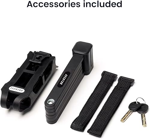 Miniatura 3 de Aventon Cerradura plegable, cerraduras de bicicleta resistentes antirrobo para barras de acero de 0.335 in de grosor, cerradura de bicicleta con