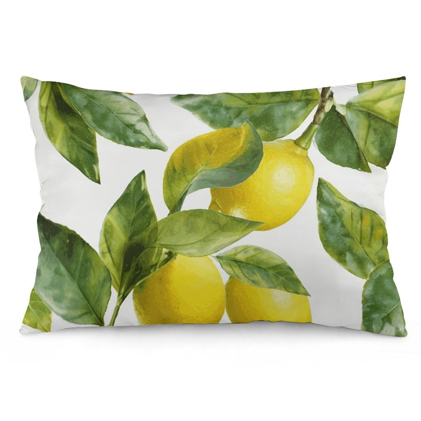 2 Pack Pillow Cases for Hair and Skin, Soft Breathable Pillow Case Covers with Hidden Zipper, Lemon Branch Leaves Pillowcase 16 "x24 Pillow Covers for Sleeping Gift