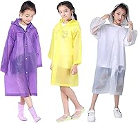 Vista 12 de Ponchos de lluvia para niños, paquete de 3 impermeables portátiles reutilizables de emergencia para 6 a 12 años de edad para camping, senderismo