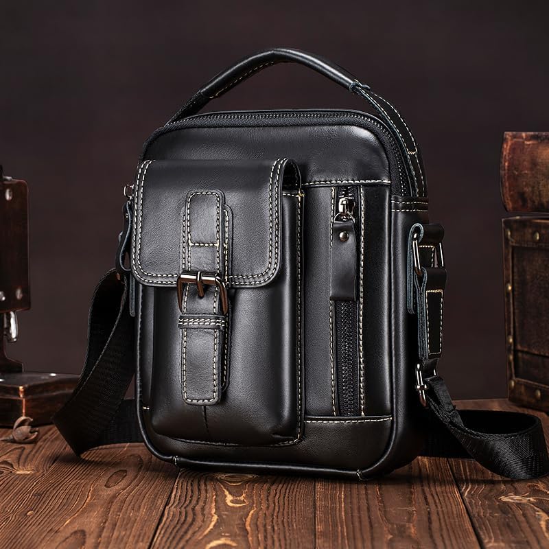 Men's Leather Crossbody Bag - Stylish & Functional Daily Companion - Image 3