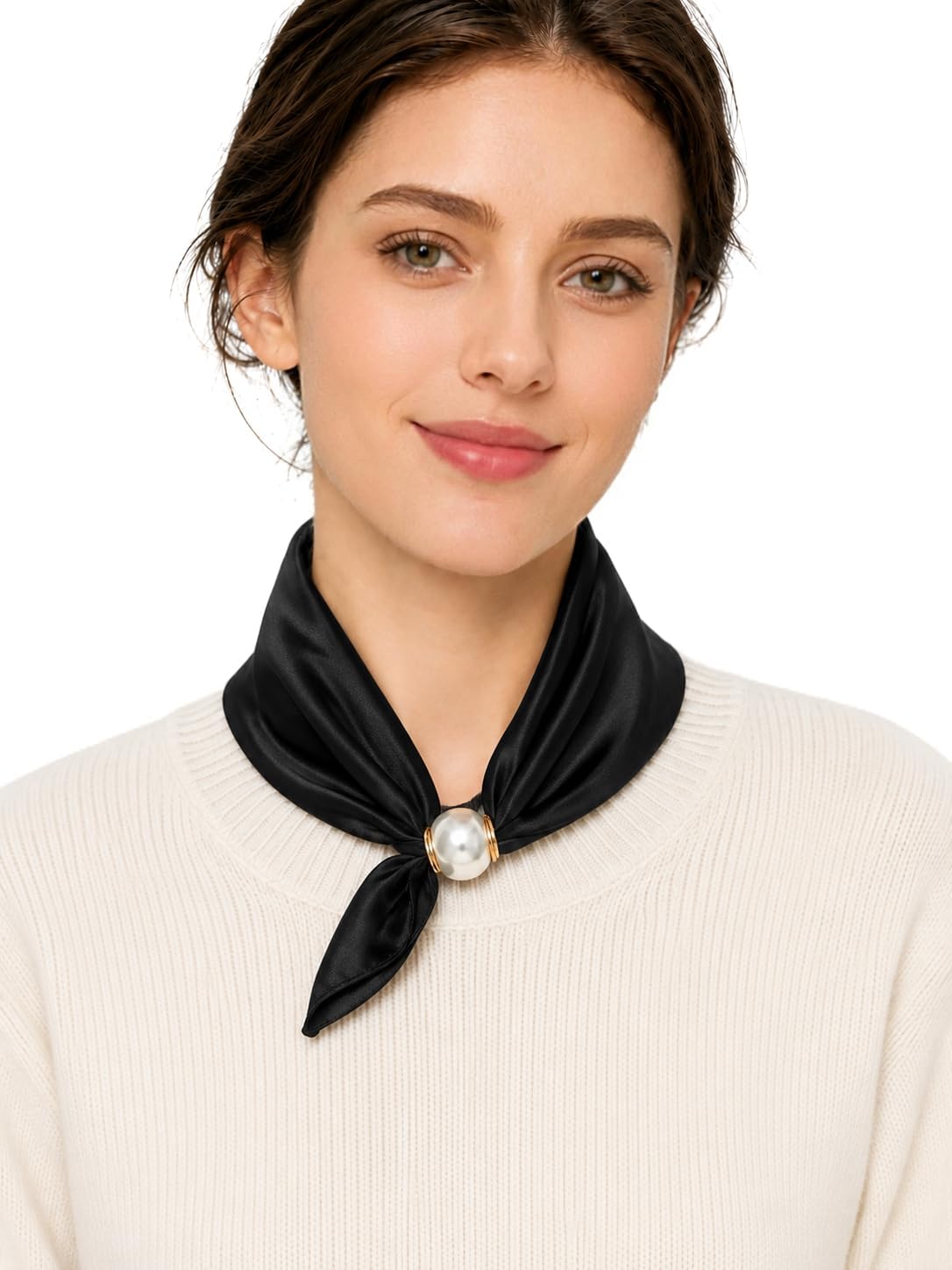 Womens Satin Scarf Necklace Emulation Silk Neckerchief