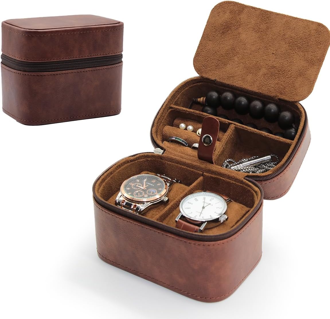 TrickBox Watch Travel Case 2 Slots, Portable Watch...