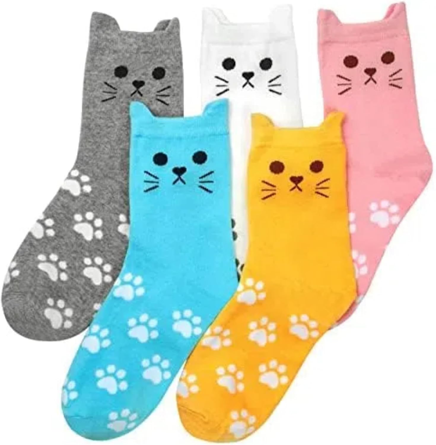 Womens Funny Socks Cozy Cute Printed Patterned Fun Sock Novelty Cat Dog Socks for Women