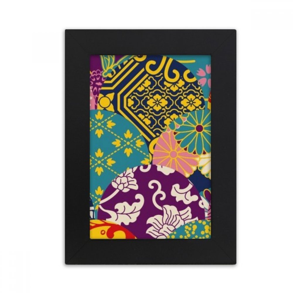 Cadre photo noir style japonais pour personnaliser votre bureau avec un motif de fleurs