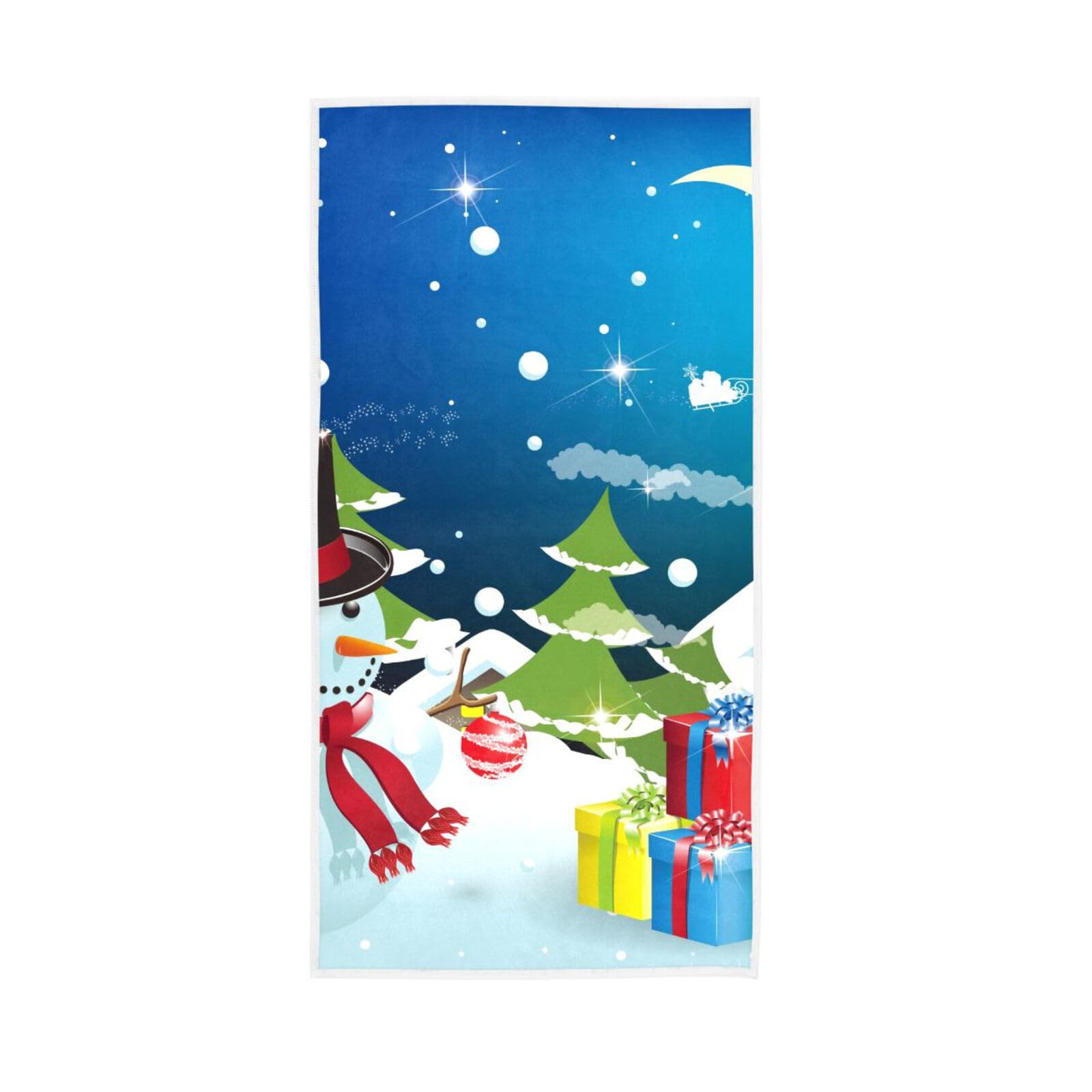 HUYGD Snowman Gifts Bath Hand Towels, 15 x 30 Inches Bathroom Decorative Towels Spa Towels, Luxury Towels