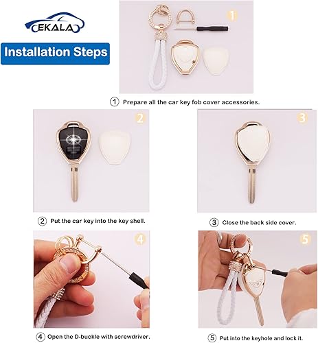 Miniatura 4 de EKALA Funda para llavero Toyota con cordón para llavero de 4 botones, funda de TPU suave para llavero de entrada sin llave, funda para llave de