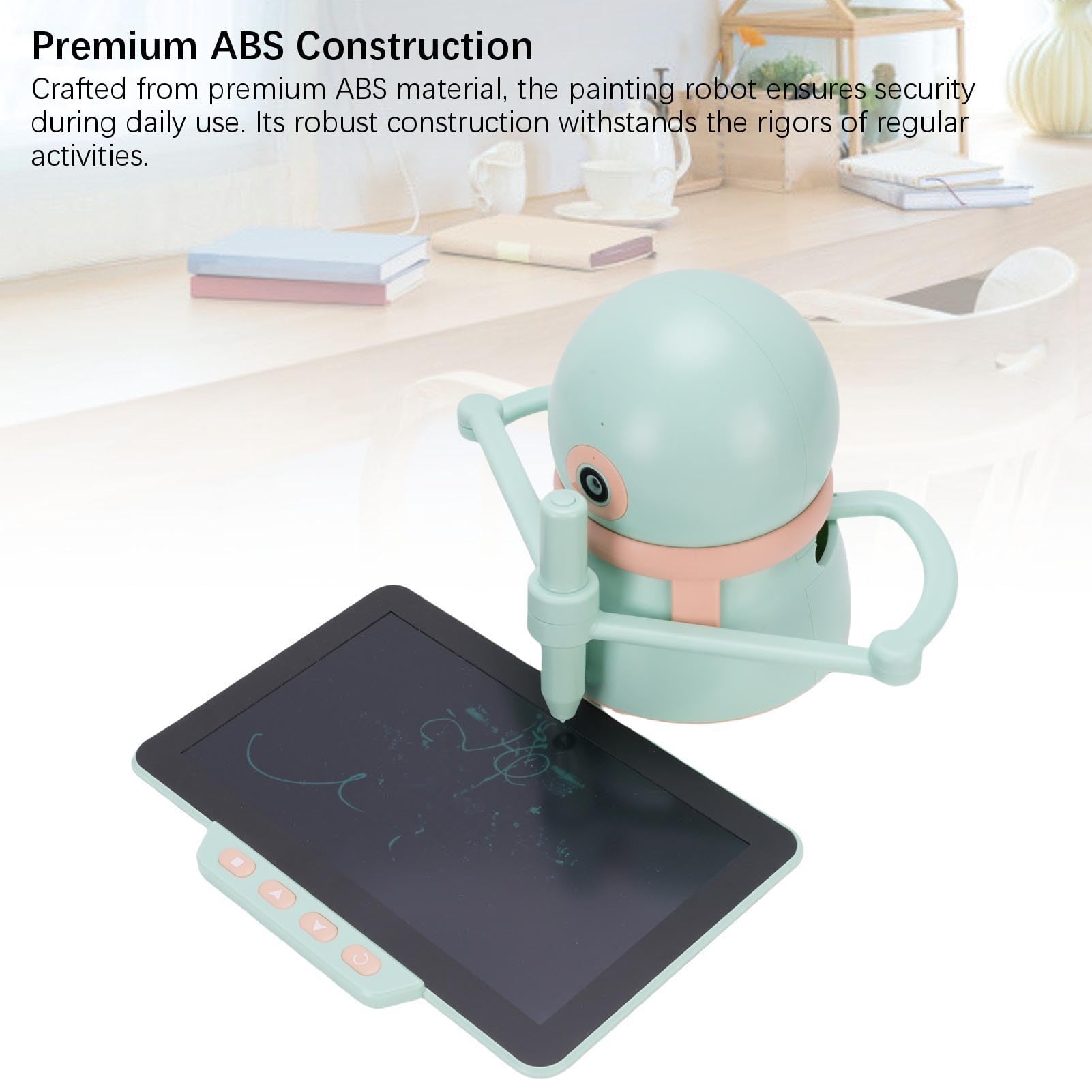 Haofy Inteligentny Robot do Rysowania, Edukacyjna Zabawka do Rysowania ABS z tablicą kreślarską i 4 Kartami, Interaktywny Robot Nauki Plastyki z łatwym Sterowaniem dla Początkujących Dzieci w Klasie