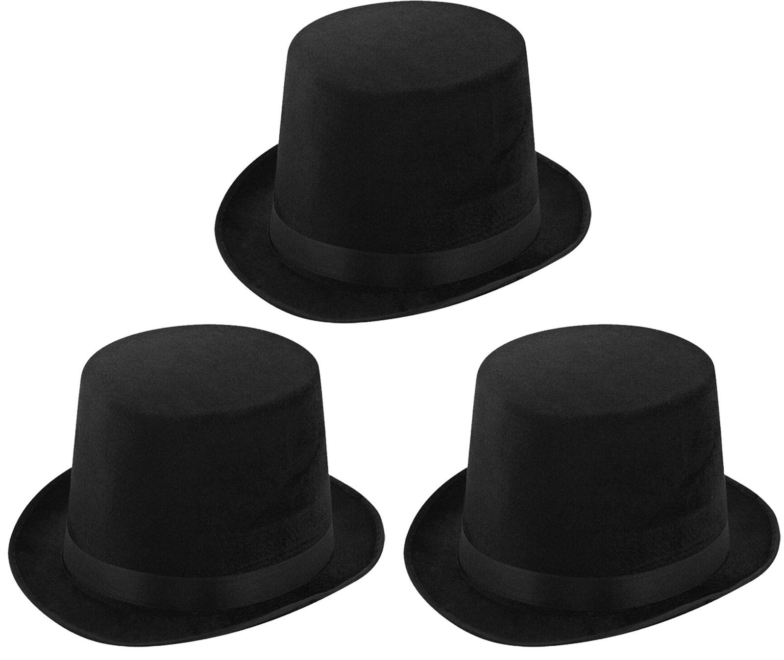 Adults Black Lincoln Top Hat Magician Victorian Gangster Style Fancy Dress Hat (3)