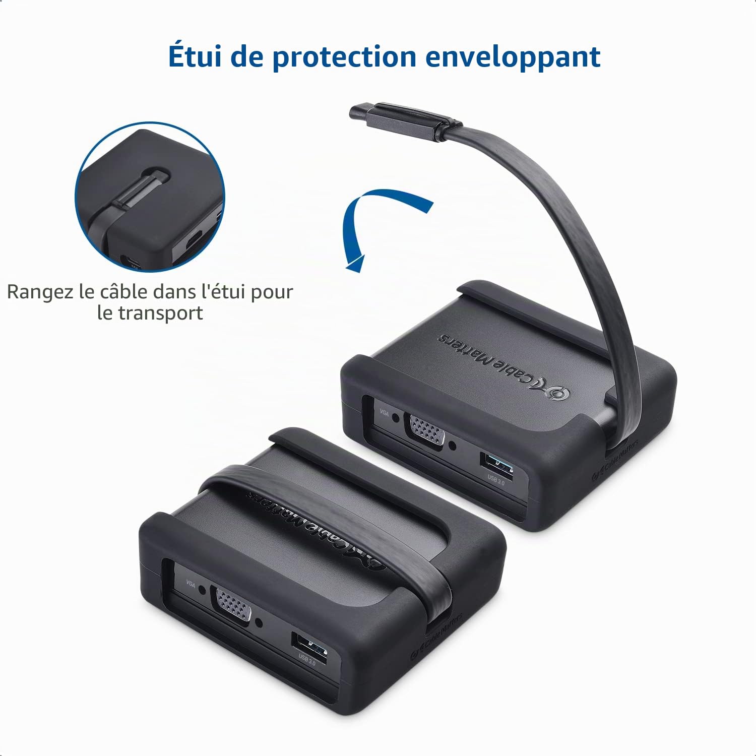 Cable Matters 7 sur 1 Hub USB C HDMI, DisplayPort, VGA, USB 3.0, Gigabit Ethernet, Charge 100W - Port Thunderbolt 4 / USB4 / Thunderbolt 3 Compatible MacBook Pro, Dell XPS, Surface Pro et Plus Encore | MacBook Pro, Dell XPS, Surface Pro et plus, DisplayPo